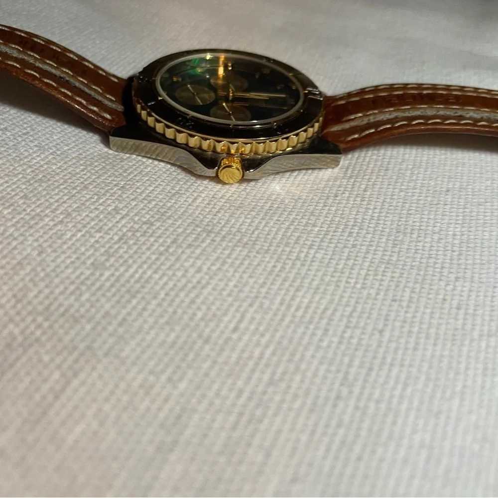 Vintage 90s Nautica Emerald Dial Quartz Diver Watch Used needs battery